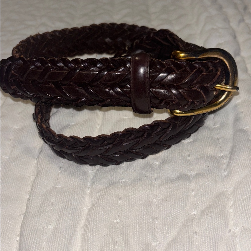 Vintage Braided Leather Belt Women’s Sz 32 Brown